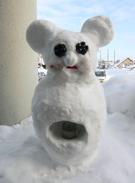 新十津川駅雪だるま